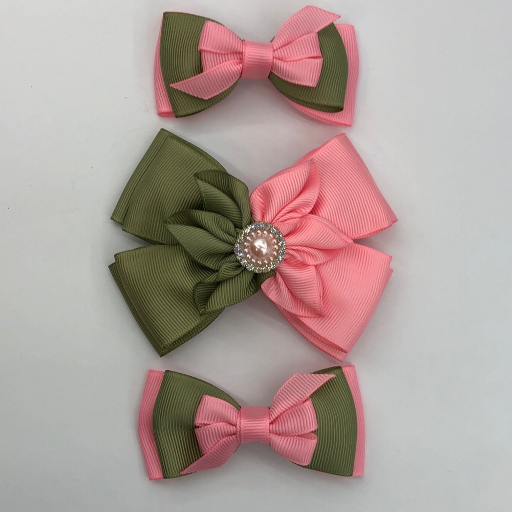 Hair bows (set of three) alligator clips